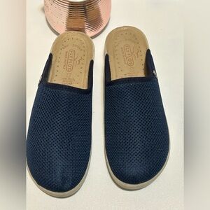 Navy Mesh Slip-On Loafers by
